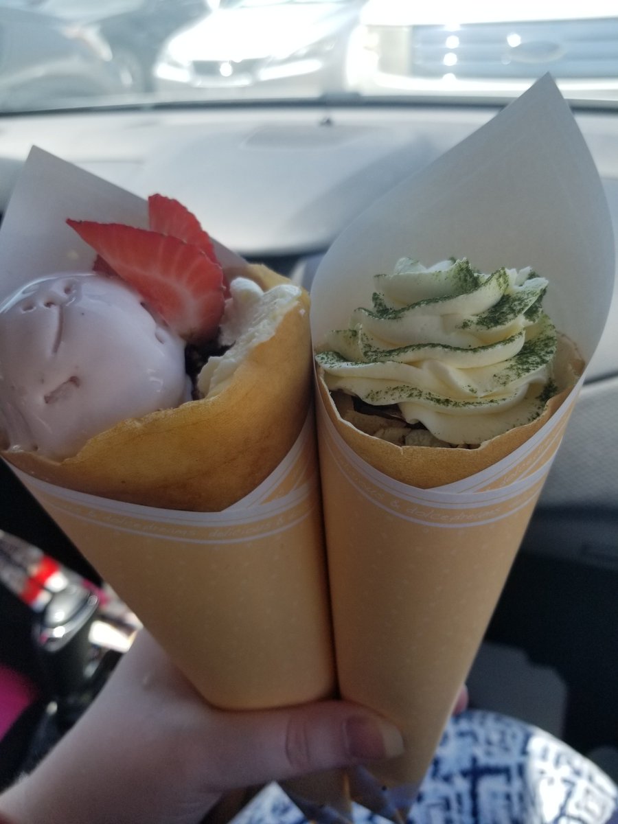 LANCommission's tweet image. I got my first ever crepe with Legion today. Can you guess which was mine??