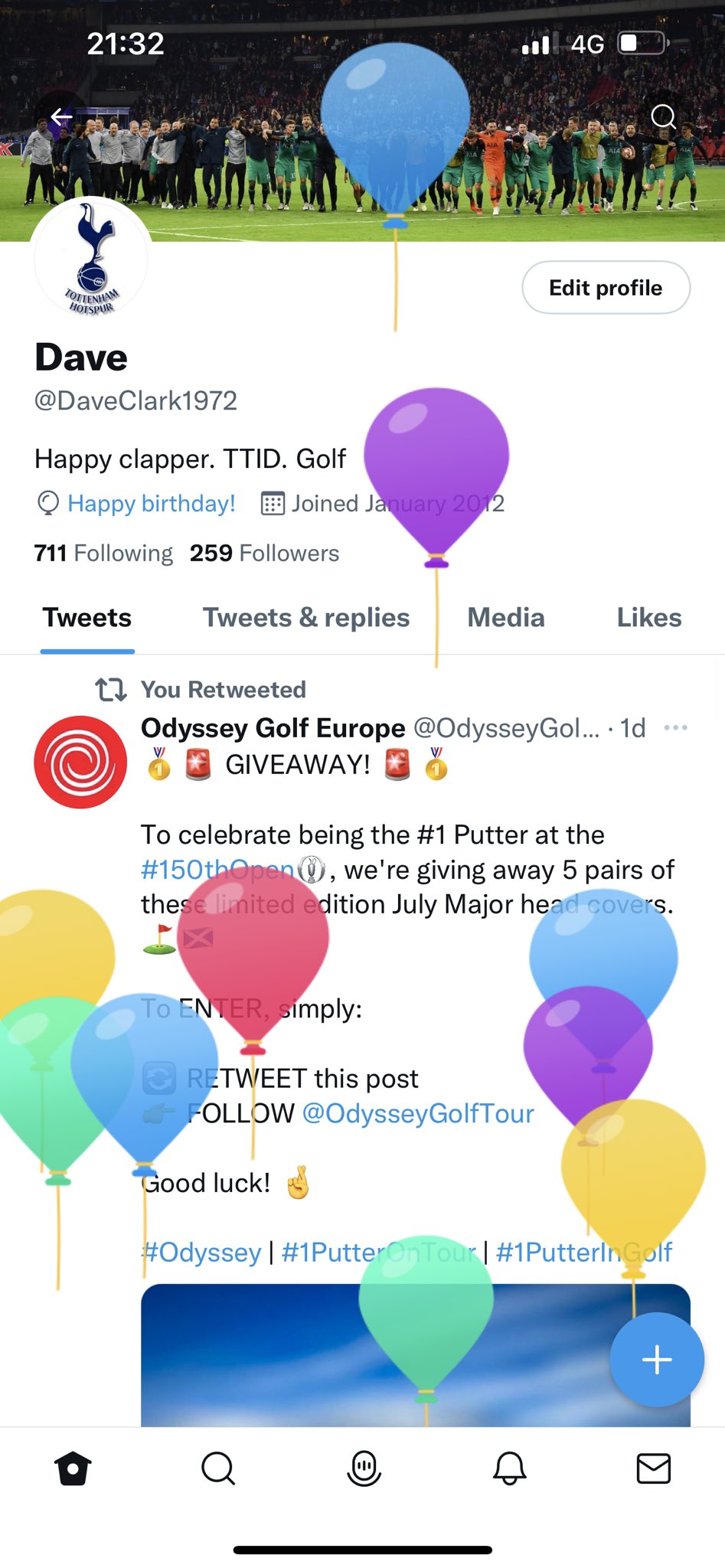 Happy birthday to:

Moussa Dembele
Gareth Bale
Andros Townsend
Me (raises bat) 