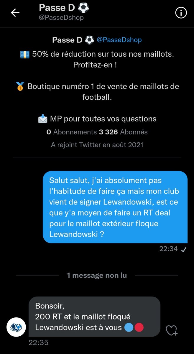 RedanZz_'s tweet photo. 🚨🚨Les amis c'est le moment de m'aider, 200 RT sur ce tweet et @PasseDshop m'envoie un maillot floqué Lewandowski 👀💙❤️ https://t.co/0clJ9F8zAm