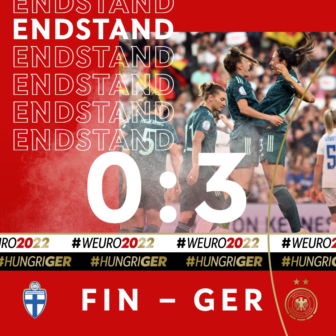 ⏱️ 90. Min.

3️⃣ Spiele, 3️⃣ Siege, 9️⃣:0️⃣ Tore
Was für eine Gruppenphase! 😍
Wir sehen uns am Donnerstag im Viertelfinale, @oefb_1904!

WIR #IMTEAM 🇩🇪 #hungriGER #FINGER 
📸 DFB/Maja Hitij