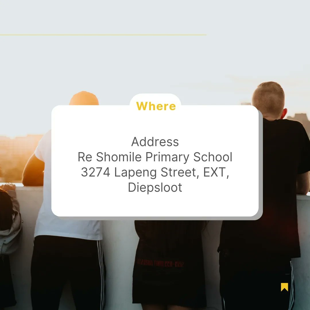 ENBryanston's tweet photo. Reminder: We will be meeting at Re Shomile Primary School for our "Do Something Sunday"
We are looking forward to seeing you there as we serve and grow together. 
Address
Re Shomile Primary School
3274 Lapeng Street, EXT, Diepsloot

Time
10:00 -14:00
#ENBryanston #DoSomething https://t.co/gQxRiYGLvw