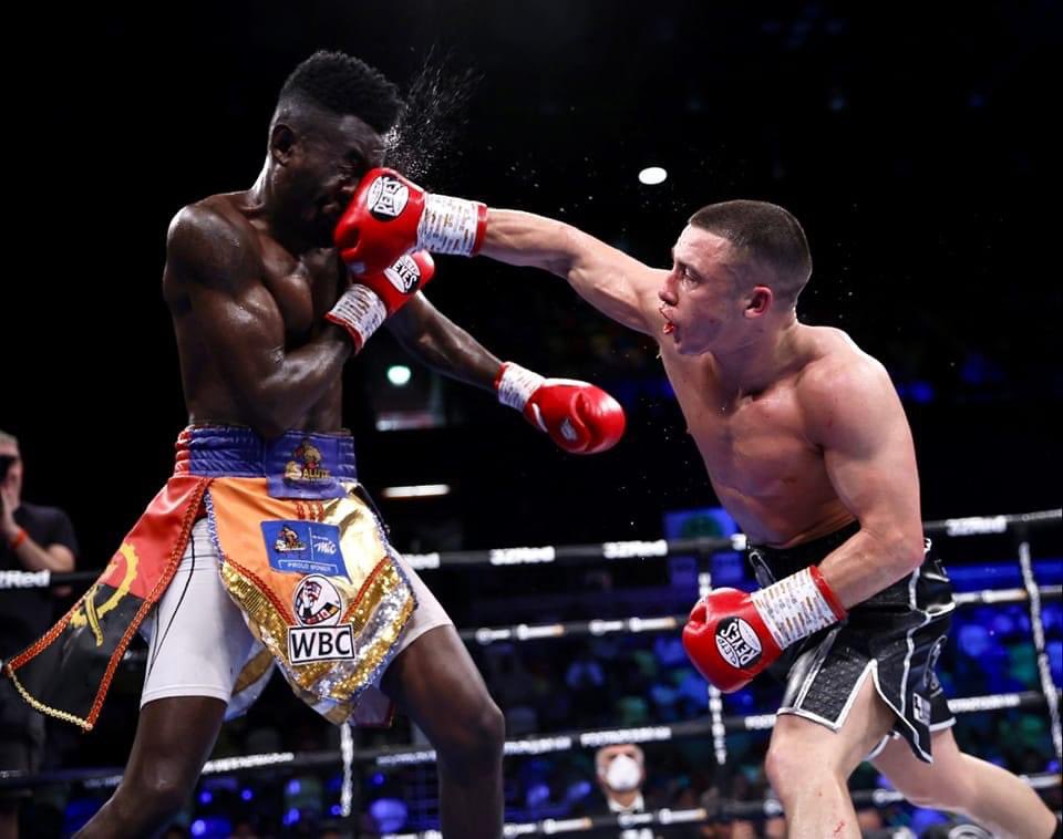 TheNamibian's tweet photo. Nick Ball beat Nathanael Kakololo on a 12th round TKO on Saturday night to retain the WBC silver featherweight title. Photo: Twitter https://t.co/MRdODS1Lyn