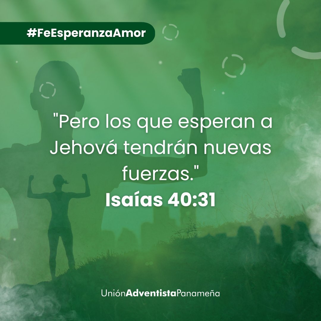 Renueva tus fuerzas cada día en el Señor por medio de: la oración 🙏, leer la Biblia 📖 y hablar a otros de Jesús 🗣️.

Si no sabes cómo hacerlo, cuenta con nosotros. Estamos para servirte ❤️.

#SábadoRETO #NOWSabbath #FeEsperanzaAmor