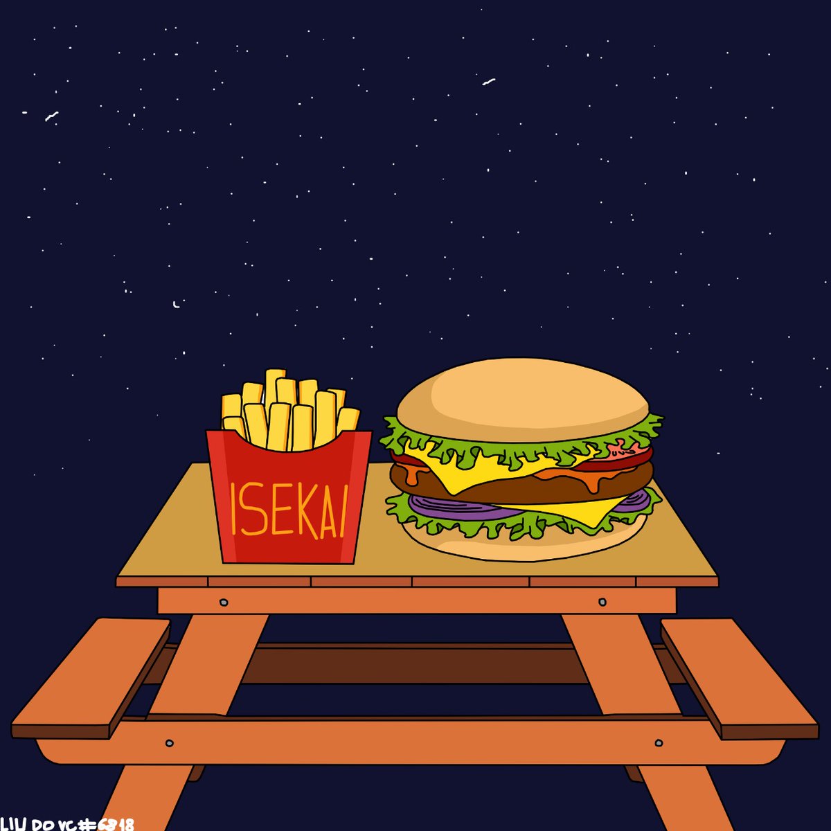 neon_mayor's tweet photo. Art made with a lot of dedication together with or  @liu_nft. The best food at @IsekaiMeta    #IsekaiFoodCart https://t.co/CHIiexAmWp