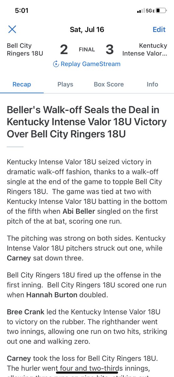 David Beller (@davidbeller04) on Twitter photo Great Walk-off win for Kentucky Intense Valor in the 2022 TRI-STATE/GREAT LAKES USSSA CHAMPIONSHIP! <a href="/AWBeller/">Abigail Beller</a> <a href="/TheLesDixon/">Les Dixon</a> <a href="/BoysGirls13th/">13thRegionMediaNetwork</a> Great Walk-off win for Kentucky Intense Valor in the 2022 TRI-STATE/GREAT LAKES USSSA CHAMPIONSHIP! <a href="/AWBeller/">Abigail Beller</a> <a href="/TheLesDixon/">Les Dixon</a> <a href="/BoysGirls13th/">13thRegionMediaNetwork</a>