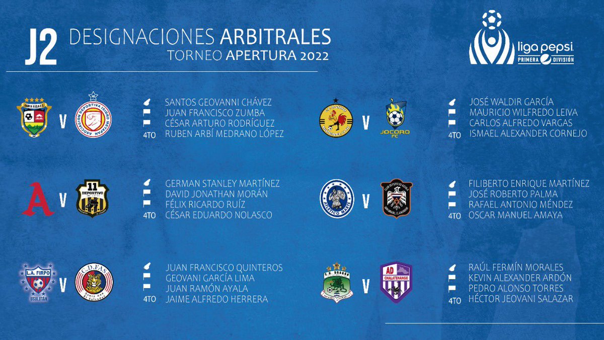 🚨ÚLTIMA HORA-SI HABRÁ JORNADA 2 DEL APERTURA🚨 De manera urgente la Comisión de Árbitros ha decidido autorizar las designaciones y se llevará a cabo la jornada 2 del Torneo Apertura agendada para este fin de semana.