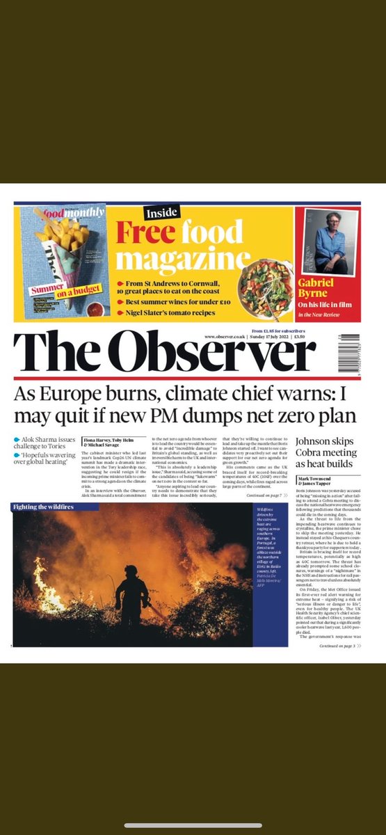 “Anyone aspiring to lead our country needs to demonstrate that they take this issue [global warming] incredibly seriously…I want to see candidates very proactively set out their support for our net zero agenda, for green growth.”

theguardian.com/politics/2022/…