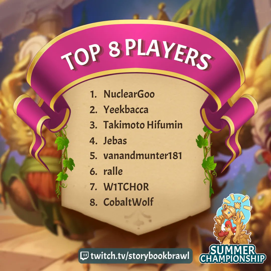 We’ve got our Summer Championship Top 8! Congratulations to these 8 players for punching their tickets to #SBBWorlds in The Bahamas! ⛱️

We'll see them back tomorrow at 10am PT to battle for the crown 👑