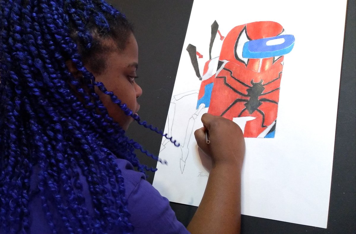 RayRayBadGirl's tweet photo. Done drawing and coloring #amongus as #spidermanzero skin, this is drawing requests and full drawing video will be on my #YouTube page, https://t.co/uB2PHXhbJL