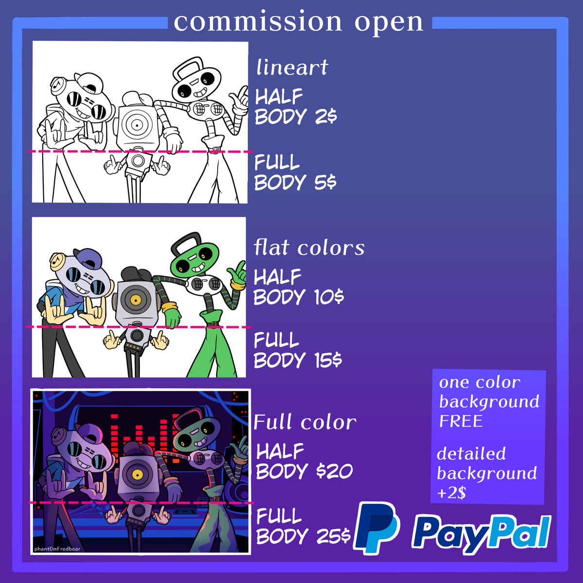 PhantomFredbea3's tweet photo. comisiones abiertas! :D

si está interesado en comprar dejen un mensaje al DM
.
.
.
#Commission #commissionopen #digitalart #art https://t.co/soHJSVNsIQ