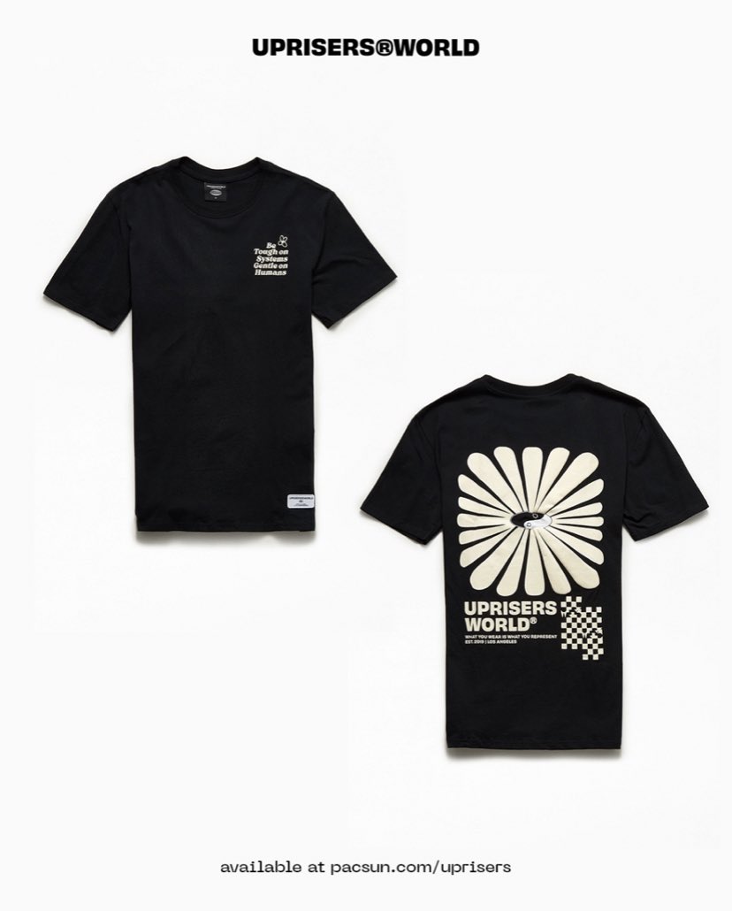 weareuprisers's tweet photo. Friendly reminder to be gentle with yourself today. Our Uprisers Be Gentle T-shirt is now available. ๐ค๐ค
LINK IN BIO to check out the full Be Gentle on Humans collection or find us at PacSun.
#streetwear #streetwearbrand #streetystyle #newdrop #inmypac https://t.co/oOUJ09y7IH