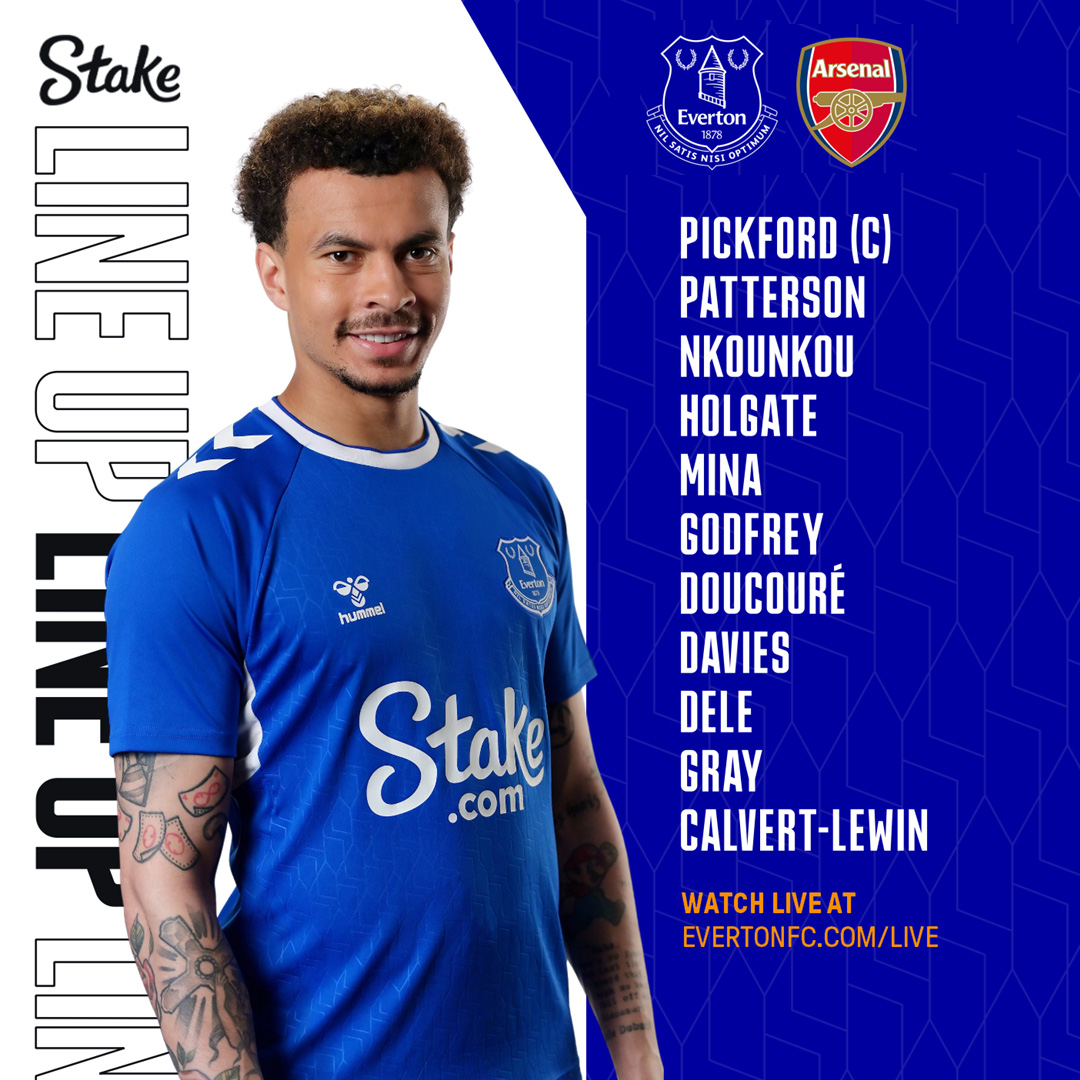 Everton's tweet photo. 🇺🇸 TEAM NEWS! 🇺🇸

Here's how we line up against @Arsenal at the @Ravens stadium in Baltimore in our first pre-season friendly.

COYB! 🔵👊 https://t.co/ICLkjLkdLW