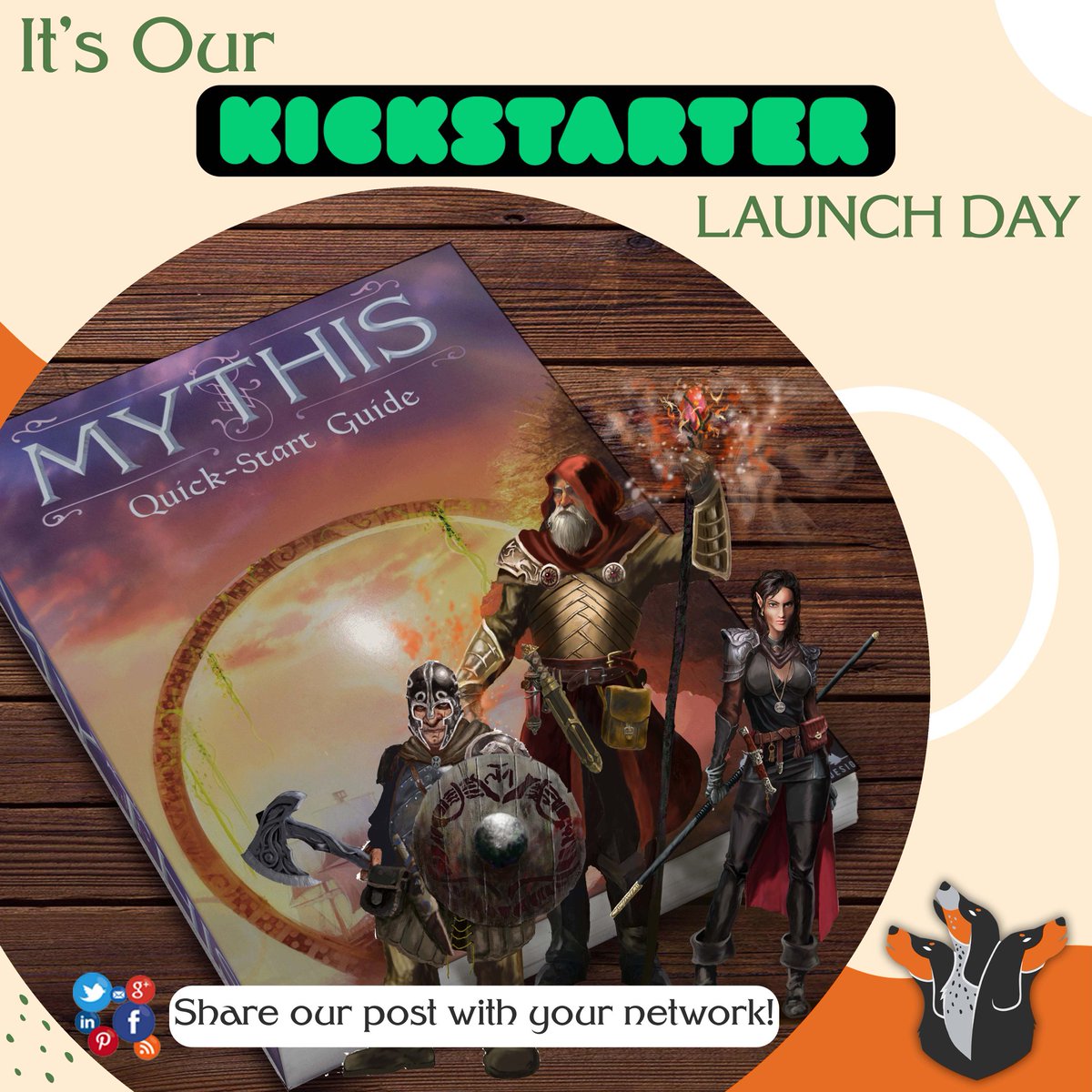 3HoundGames's tweet photo. We are 24 hrs in and already 25% of the way to our goal! #Kickstarter #Mythis #SFGE2022 https://t.co/s8SH8JX5va