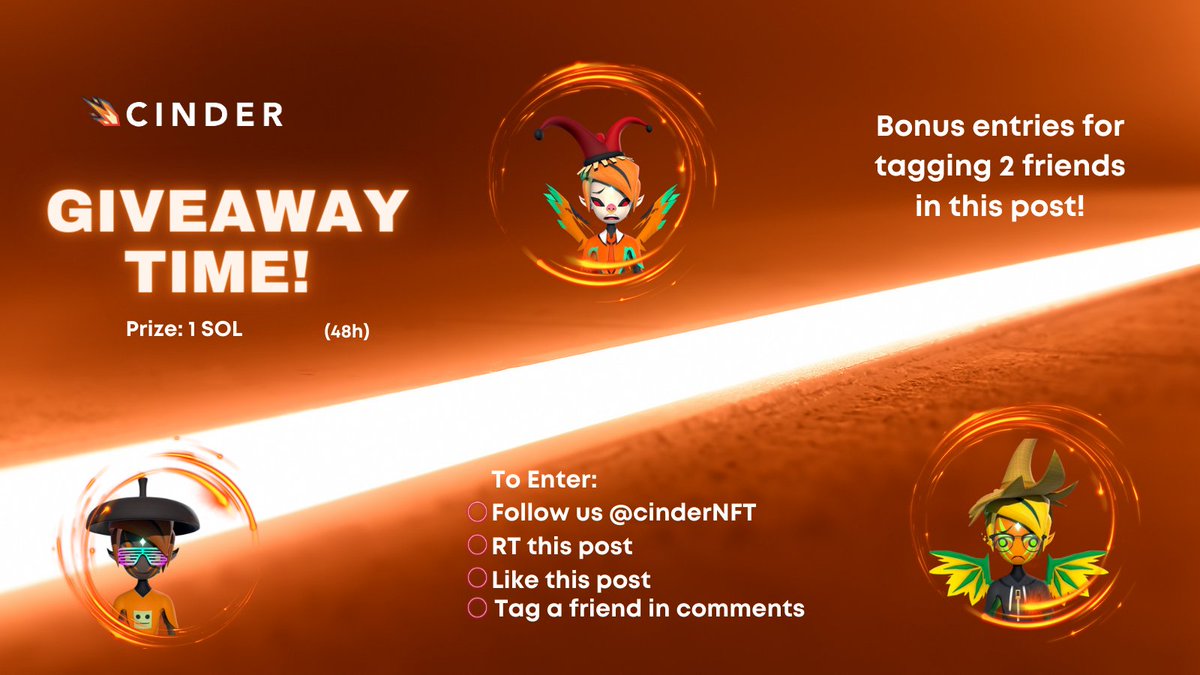 Giveaway Time! Prize: (1) SOL

To Enter:
1️⃣Join our Discord in our bio &amp; Follow us on Twitter
2️⃣RT this post
3️⃣Like this post
4️⃣Tag a friend!

Winner will be announced in 48 Hours. ⌛

Bonus entries for commenting tagging 2 friends 🎉
#NFTGiveaway #SolanaGiveaway