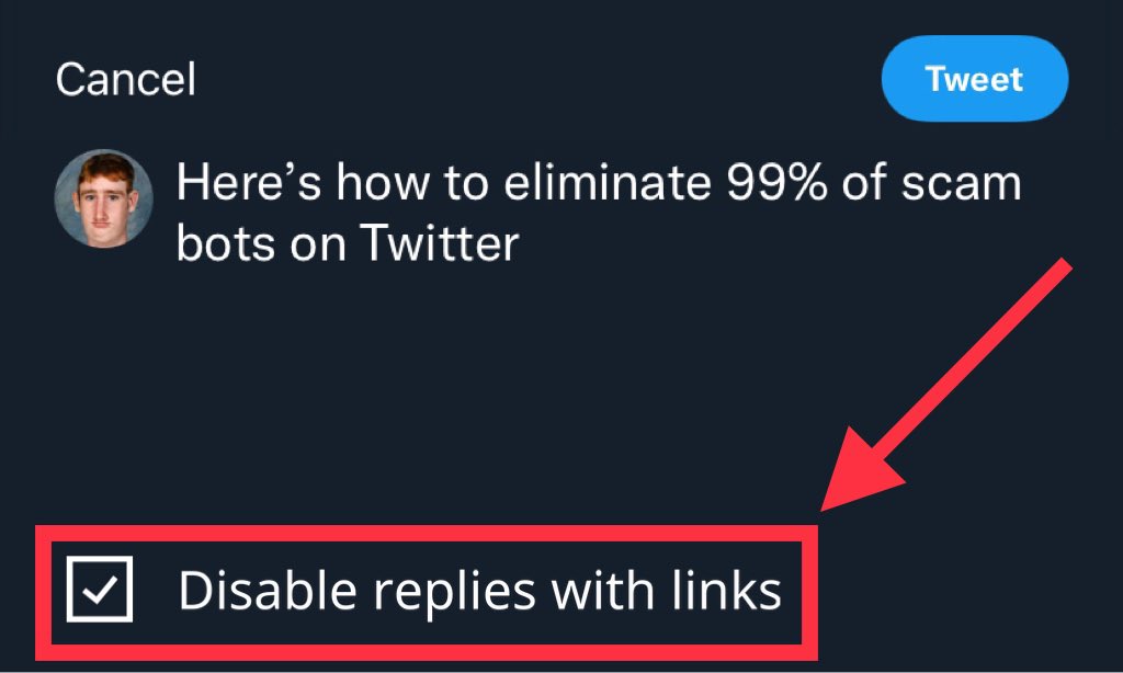 greg16676935420's tweet photo. Here’s how to eliminate 99% of scam bots on Twitter https://t.co/jsv297mESF