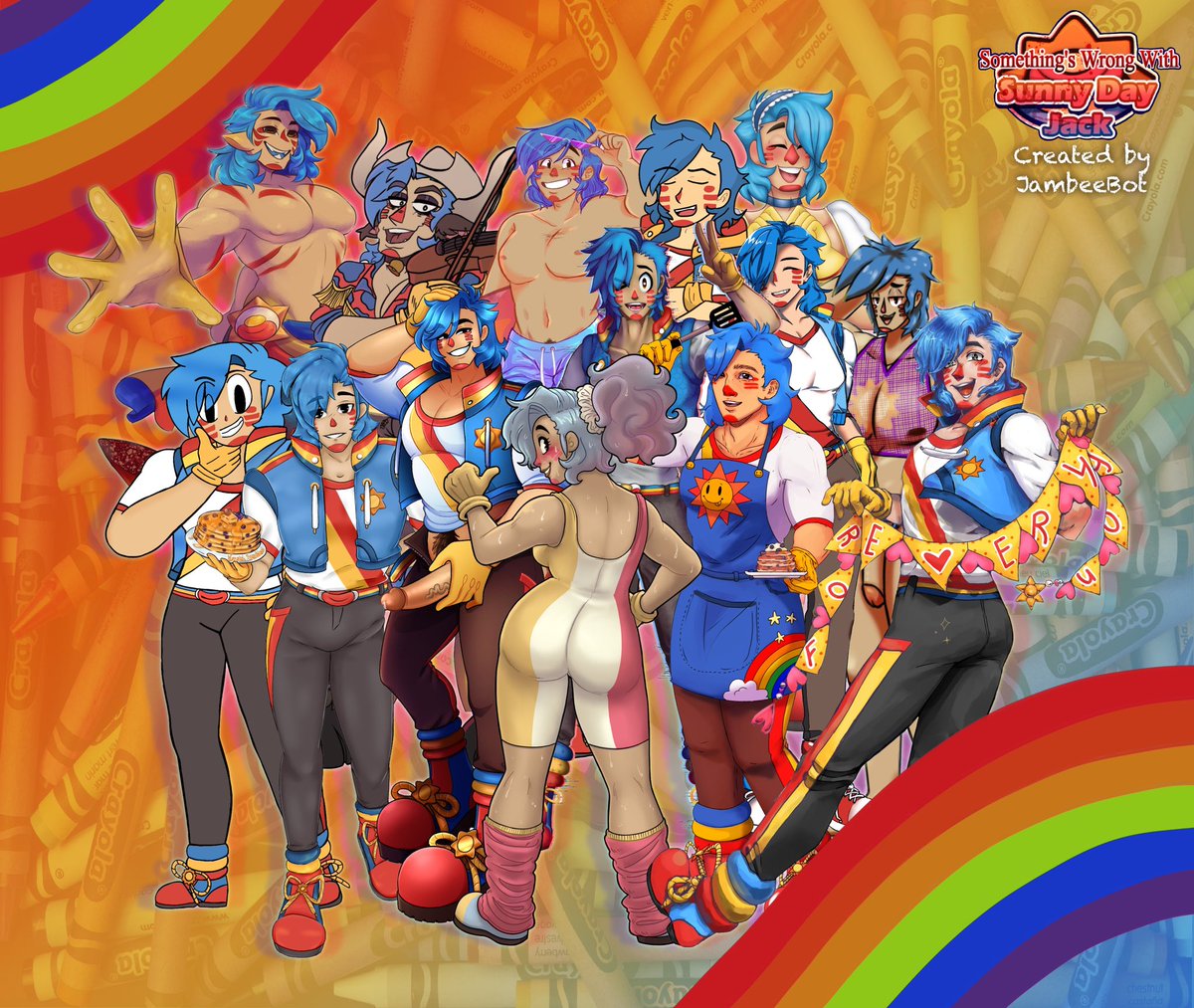 vampcasanova's tweet photo. The SDJ collaboration is finally finished!! Thank you to everyone who participated!! I can’t wait to do more of these in the future! ( separate arts are below!! )
#SunnyDayJack #SunnyDayJackNSFW #SDJ #SunnyDayJackFanart https://t.co/VSyLNUwvyY
