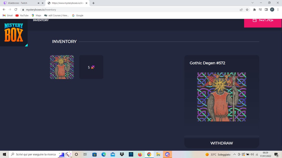 LFGGG GUYS!! I JUST WON A GOTHIC DEGEN WITH A MYSTERY BOX!
THANKS TO @theinvasion_nft
