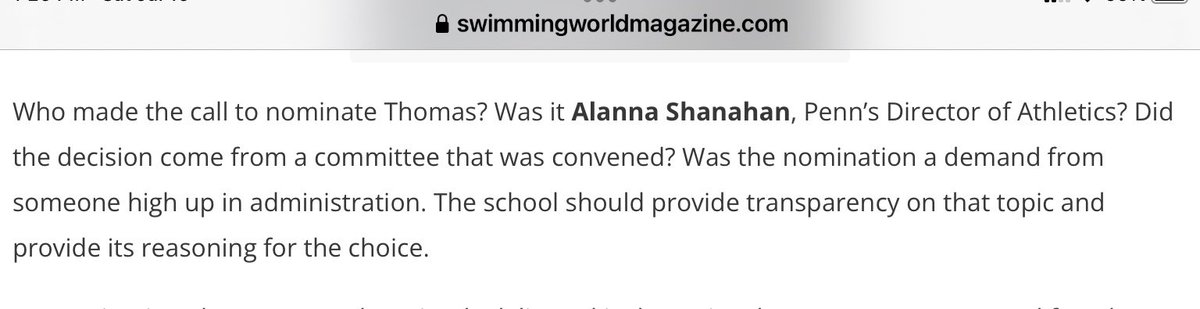 Thank you @SwimmingWorld for asking.
⬇️⬇️⬇️

#PennCheats 
#PennDemeansWomen
#Penn pushes the #genderwoohoo 
#Penn should exercise #Accountability 

#USA 🇺🇸 #TitleIX #Sports @NCAA #NCAA