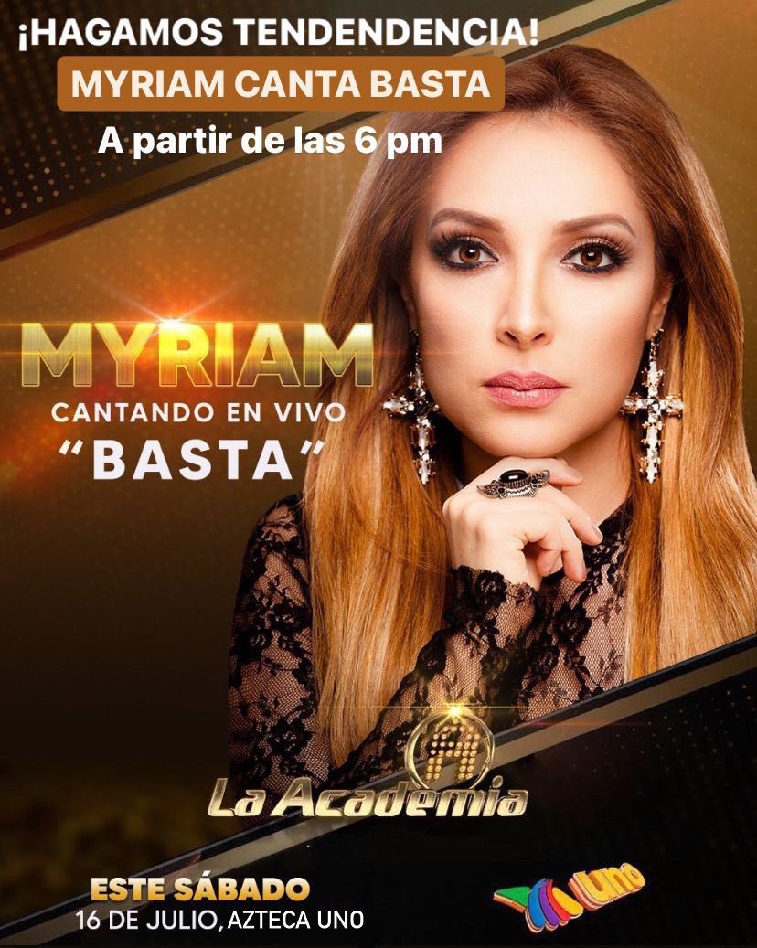 MYRIAM CANTA BASTA

@mccaliforniausa 
@MyriamMonteCruz 
@MCTabasco 
@mc_matamoros 
@MC_MERIDA1 
@MYRIAMPUEBLA2 
@MyriamChetumal 
@MyriamMujerPiel 
@GIUPMyriam 
@CamaritaColima 
Este tweet con un Rt 

Que parte les llega de la canción basta?