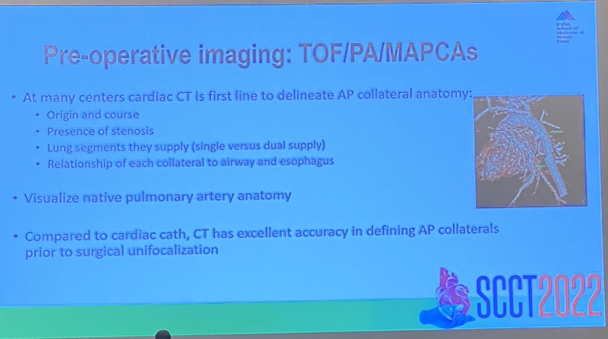 Dr. Kanwal M Farooqi (@kfarooqi) on Twitter photo When is #yesCCT useful for evaluation of patients with tetralogy of Fallot? <a href="/DrJenniferCohen/">Jennifer Cohen</a> focuses on this topic! #SCCT2022
👉Unusual branch PA anatomy
👉Coronary anomalies
👉outlines MAPCAs in TOF/PA
👉identify dual-supply lung
👉TOF/APV-airway compression When is #yesCCT useful for evaluation of patients with tetralogy of Fallot? <a href="/DrJenniferCohen/">Jennifer Cohen</a> focuses on this topic! #SCCT2022
👉Unusual branch PA anatomy
👉Coronary anomalies
👉outlines MAPCAs in TOF/PA
👉identify dual-supply lung
👉TOF/APV-airway compression