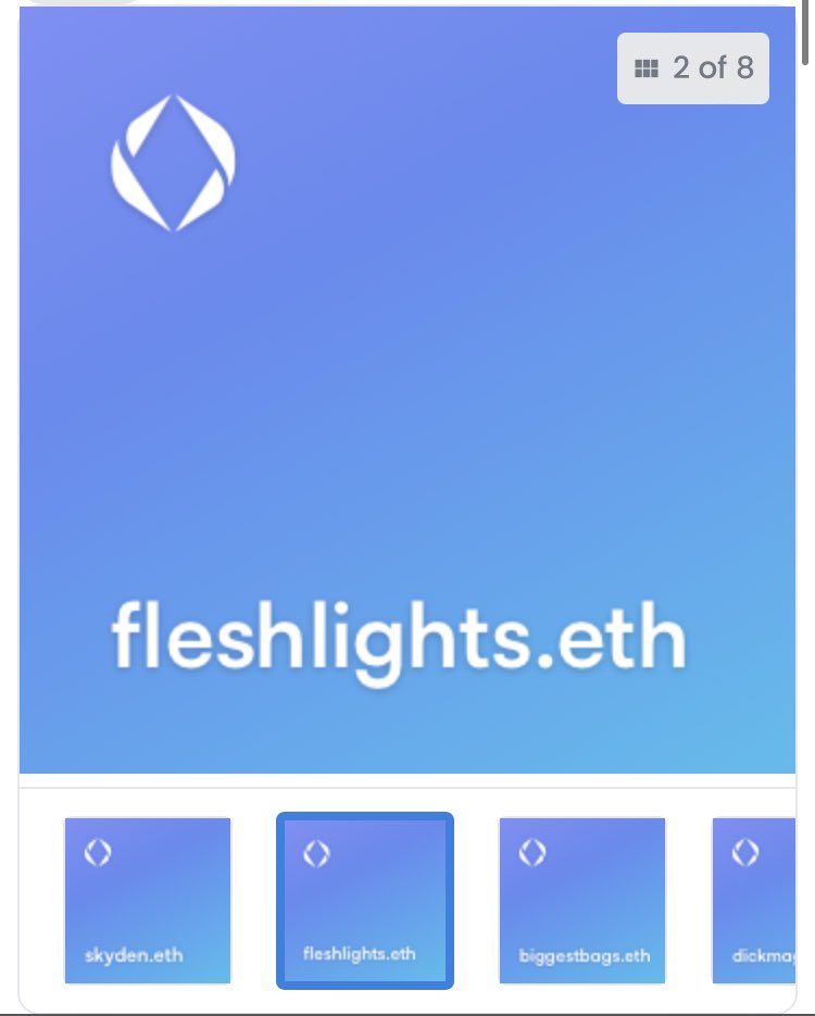 ltgustin's tweet photo. New bundle since one of my names in the first one sold :
8 ENS domains for 0.85 $ETH

https://t.co/j2cahS43k3

- skyden
- fleshlights
- biggestbags
- dickmagnet
- bolting
- thenewsroom
- taprooms
- moistpussy

#ensdomains #web3 #ensforsale #ensbundle #domains #enspost https://t.co/NANLtvEBzN