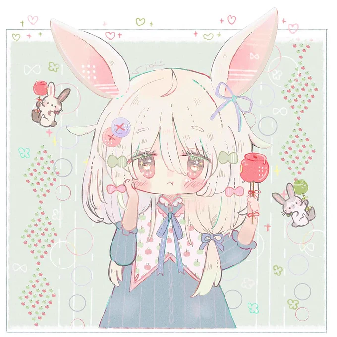 #PortfolioDay 可愛いデザートと動物の女の子の絵を描いてます(^._.^)ノ 