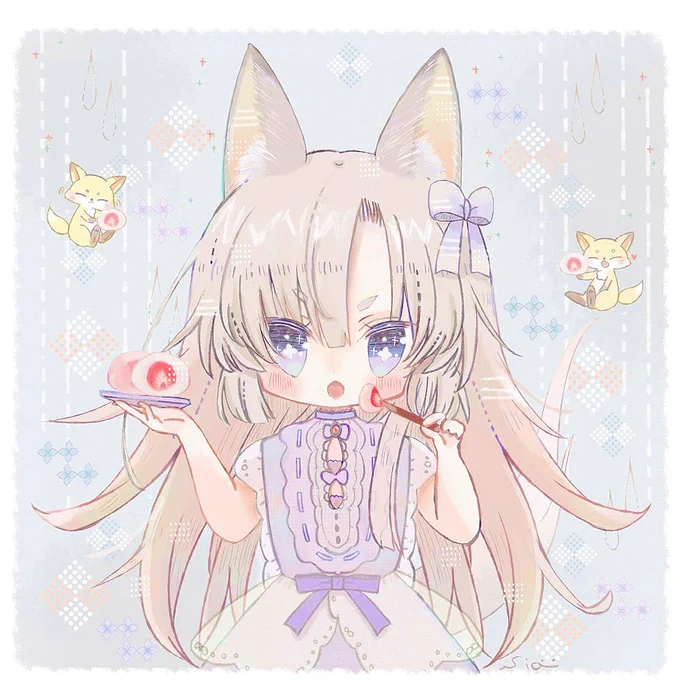 #PortfolioDay 可愛いデザートと動物の女の子の絵を描いてます(^._.^)ノ 