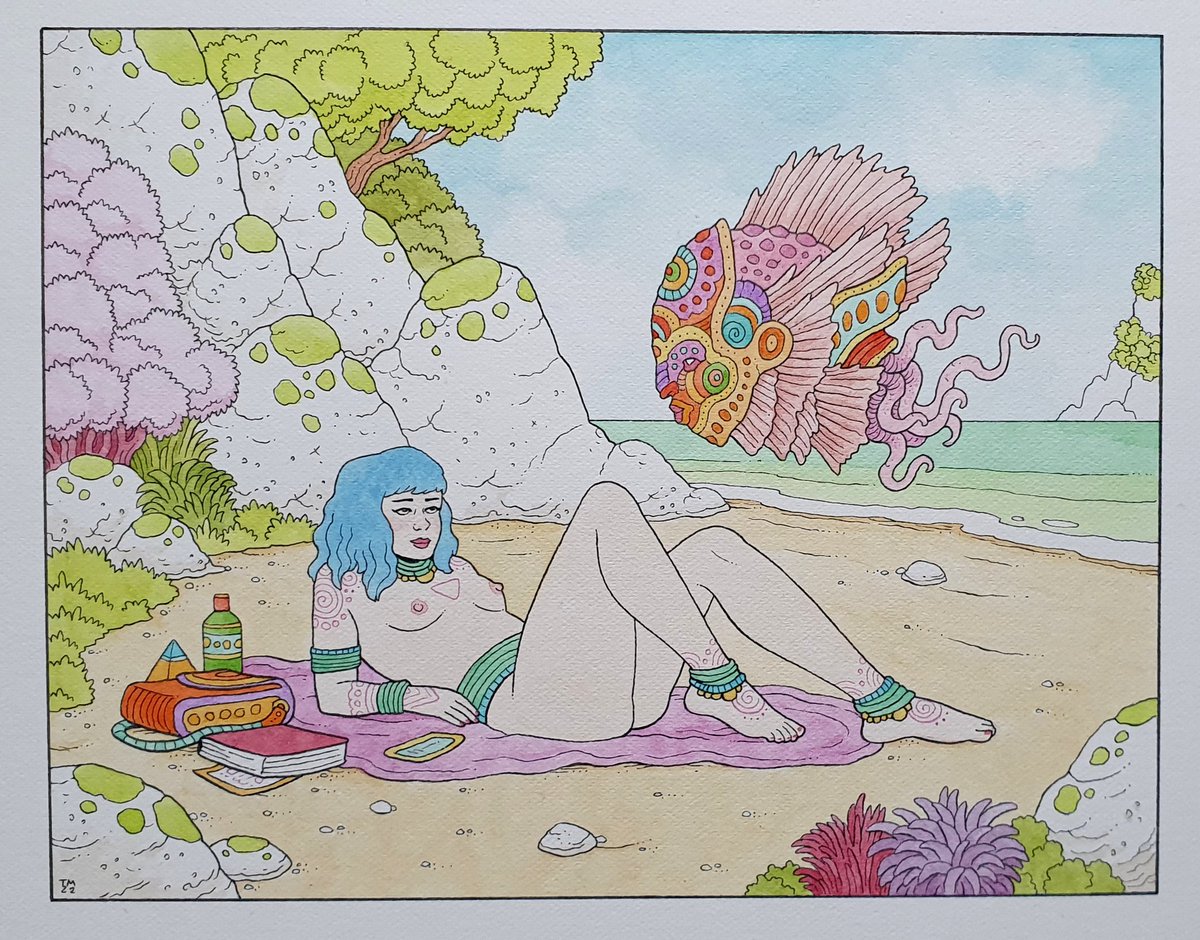 ***FOR SALE*** 'Dreamer and Servitor 7626'
$155 USD plus post.

Original watercolour and ink on Fabriano 300gsm HP paper.

FIRST ONE TO MESSAGE ME GETS THEM