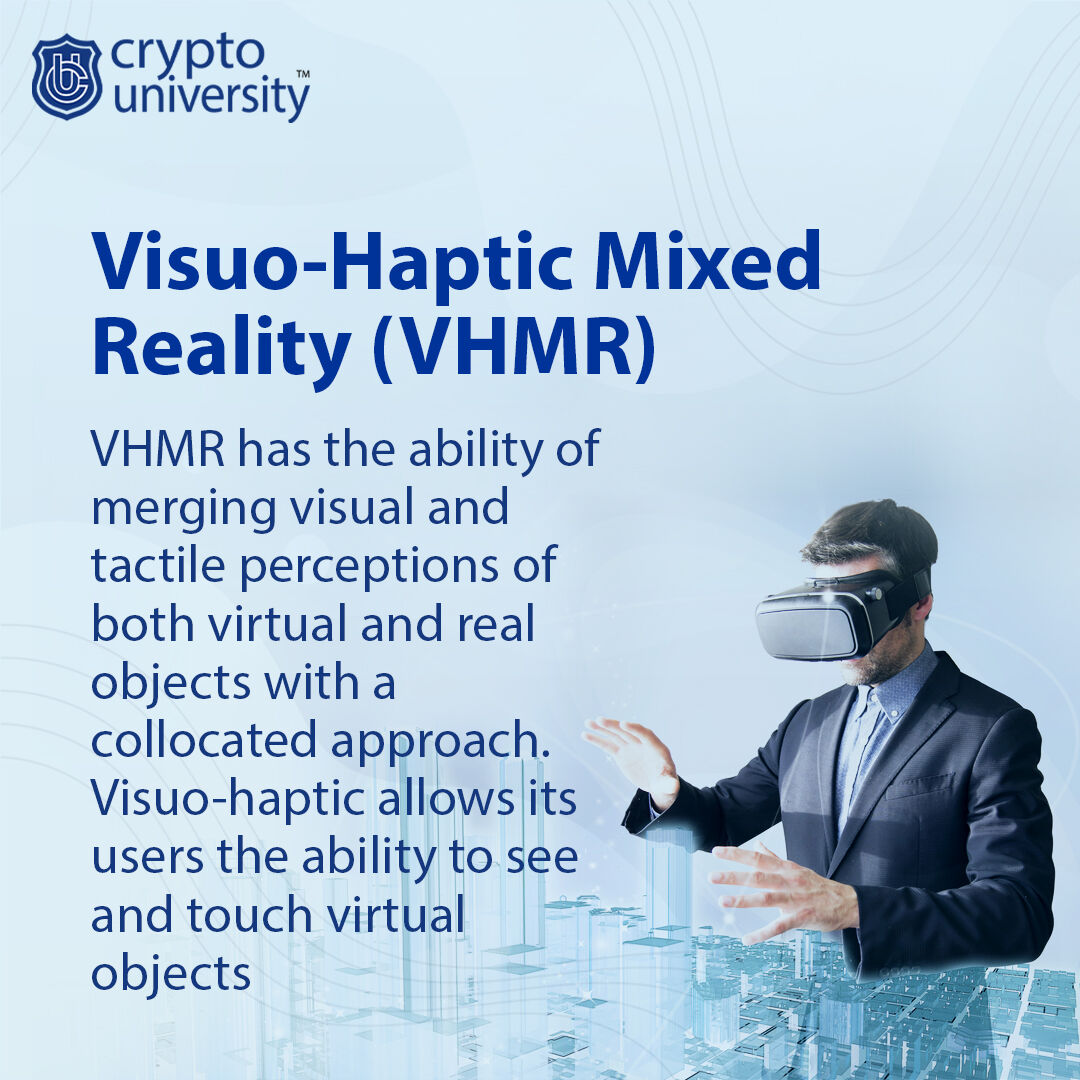 real3uni's tweet photo. What is Visuo-haptic mixed reality (VHMR)?
.
.
Enroll Today: https://t.co/82pGfH4A0O
.
.
🏷️ #Cryptouniversity #cryptowire  #VHMR #VisuoHaptic #ExtendedReality #VRheadsets #VirtualReality #Metaverse https://t.co/UCvRs6npxX