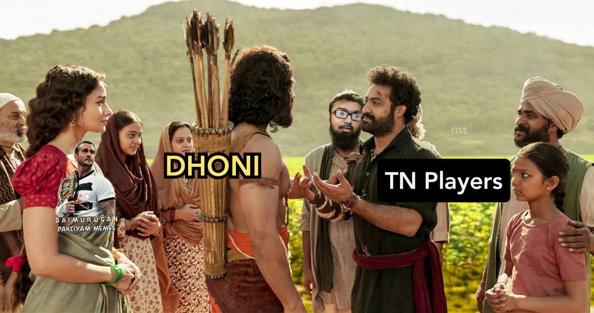 Cmpunk018's tweet photo. #TN_Players : கொடுனா...
#Mambatiyan : எதடா...
#TN_Players : விளையாட வாய்ப்பு கொடு
#Ajithkumar𓃵 #Csk @ChennaiIPL #Dhoni #Youngesters #ipl2022 https://t.co/LkZ5qHYTX5