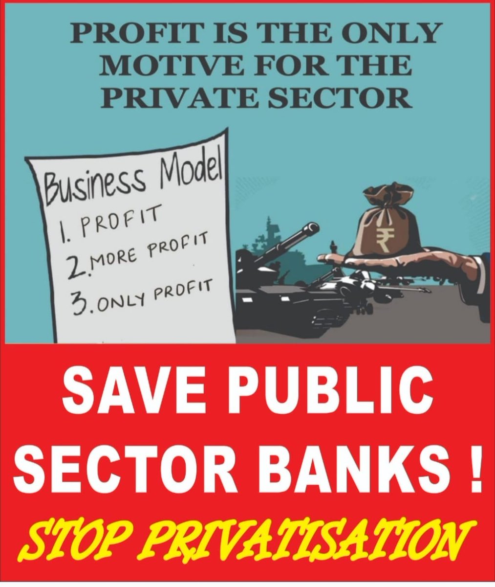 Strengthen public sector banks, do not privatise
#PublicBanksNotForSale 
<a href="/FinMinIndia/">Ministry of Finance</a> <a href="/nsitharaman/">Nirmala Sitharaman</a>