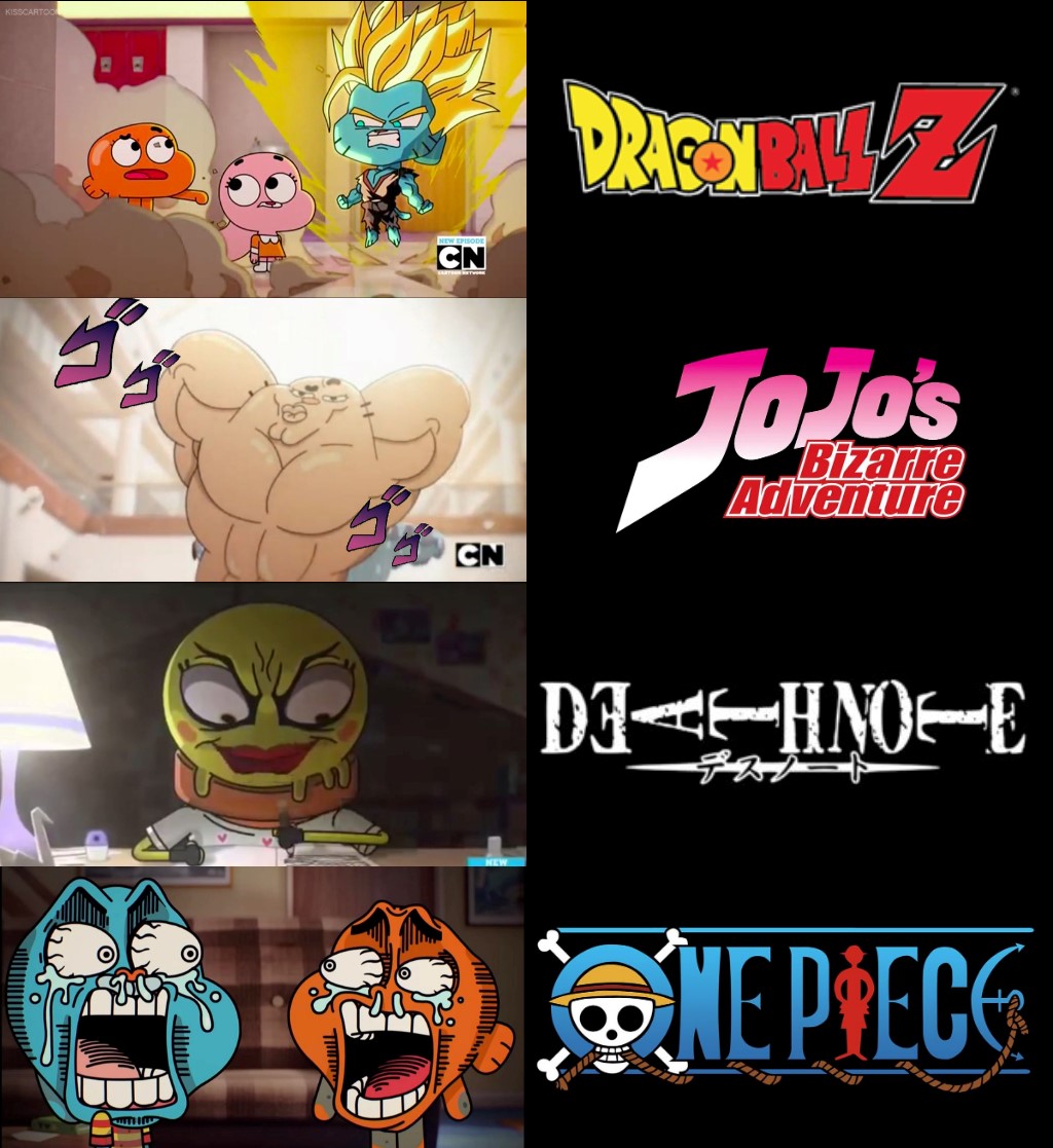 King_Sukunaaa's tweet photo. The Amazing World of Gumball has the best anime references 😂 https://t.co/PnrJU8xP20