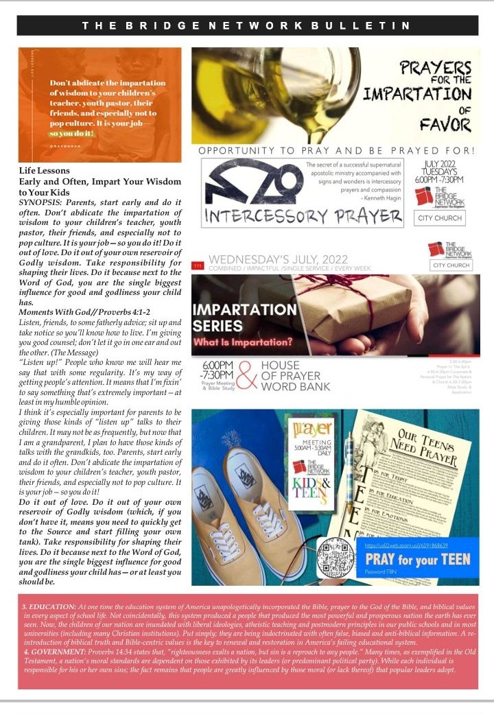 DBridgeNetwork's tweet photo. @Softsteel @adoraservio @betaservio @AkoffeJ @JoshuaOyesola @IAkinyede @ayobummy @OnyIbode @Oluwarantimisi3 @UnclesamTBN @Bims_livngarden @paffekt The Bridge Network Bulletin 17th July, 2022 Do have a great Sunday & a great week ahead #OutstandingLife&ServiceTransformingOurWorld https://t.co/p6AzQPeJlQ