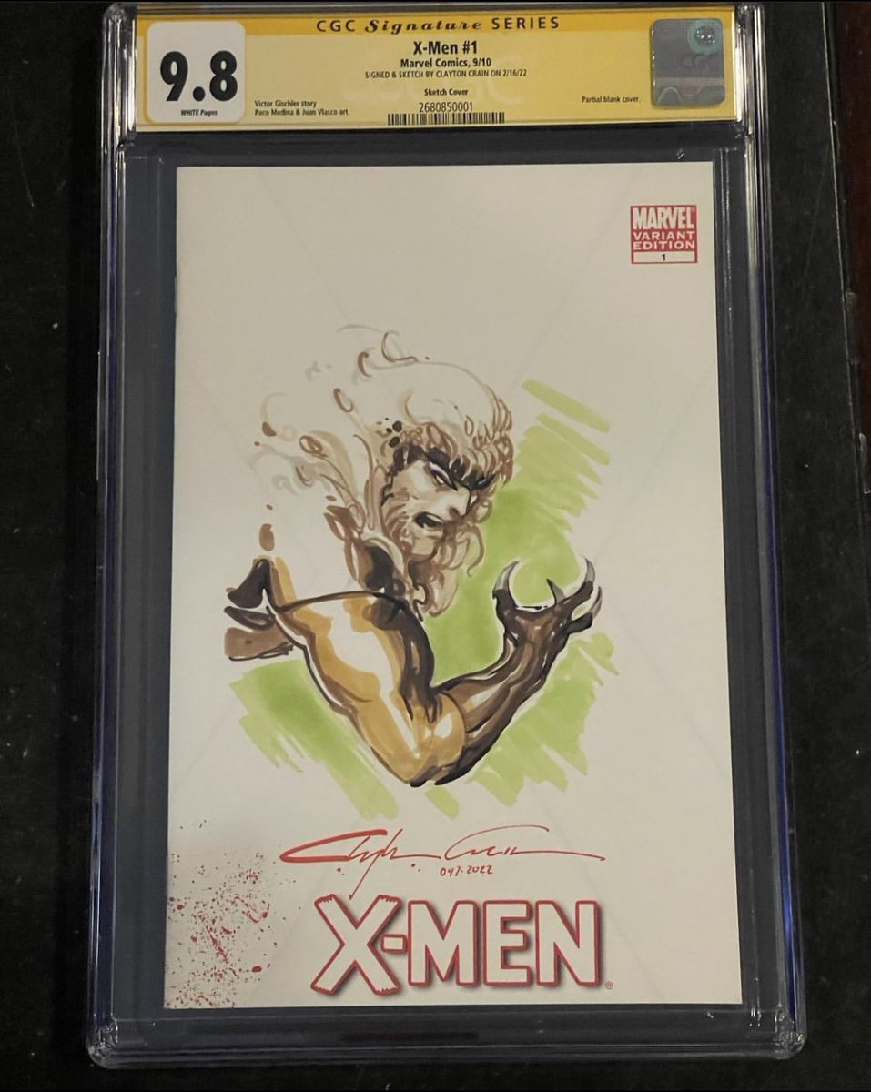 blackflagcomics's tweet photo. Mail call!!! 
Huge thanks to our friend @Merc_w_a_comic!!! 
This Sabertooth sketch on the X-men 1 blank is one of a kind… AND A 9.8!!! 
We Appreciate you sharing this beauty!! https://t.co/Q5xJtfHDwJ