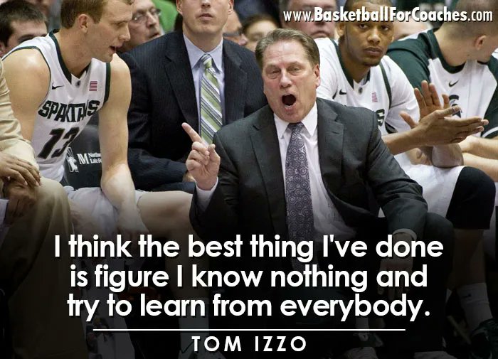 BballCoachMac's tweet photo. "I think the best thing I've done is figure I know nothing and try to learn from everybody"

- Tom Izzo https://t.co/Nyc3izHSgi