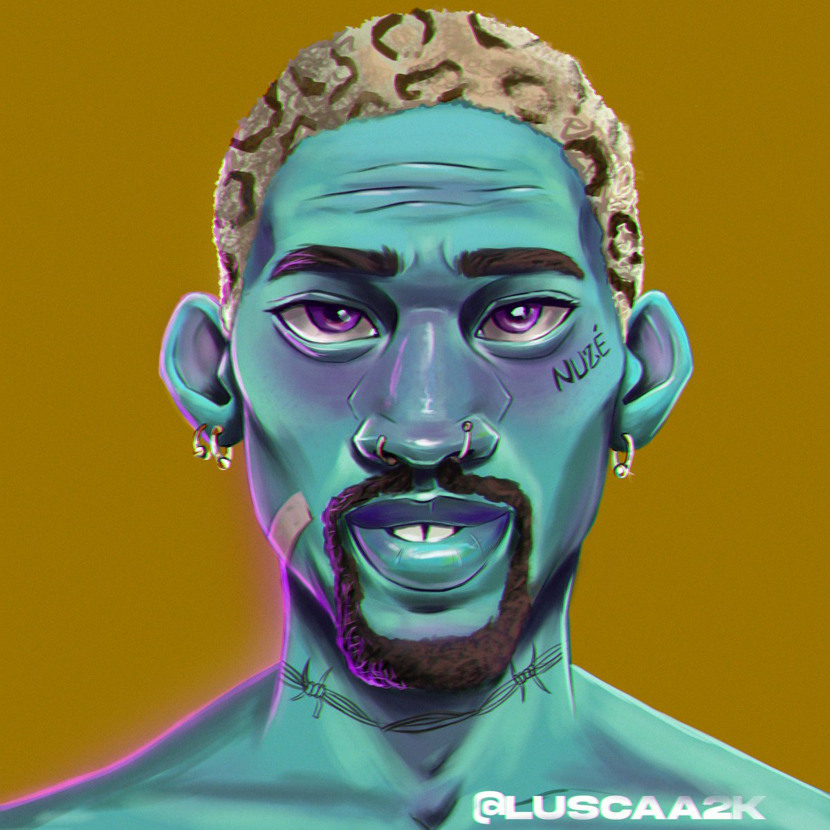 DTIYS do <a href="/Massai_/">SUPOSTO MASSAI™️</a> 🔥
Primeira vez pintando uma pele com uma cor não humana, curti a experiência...

#dtiys #DTIYSMassai2022 #illustration #characterdesign