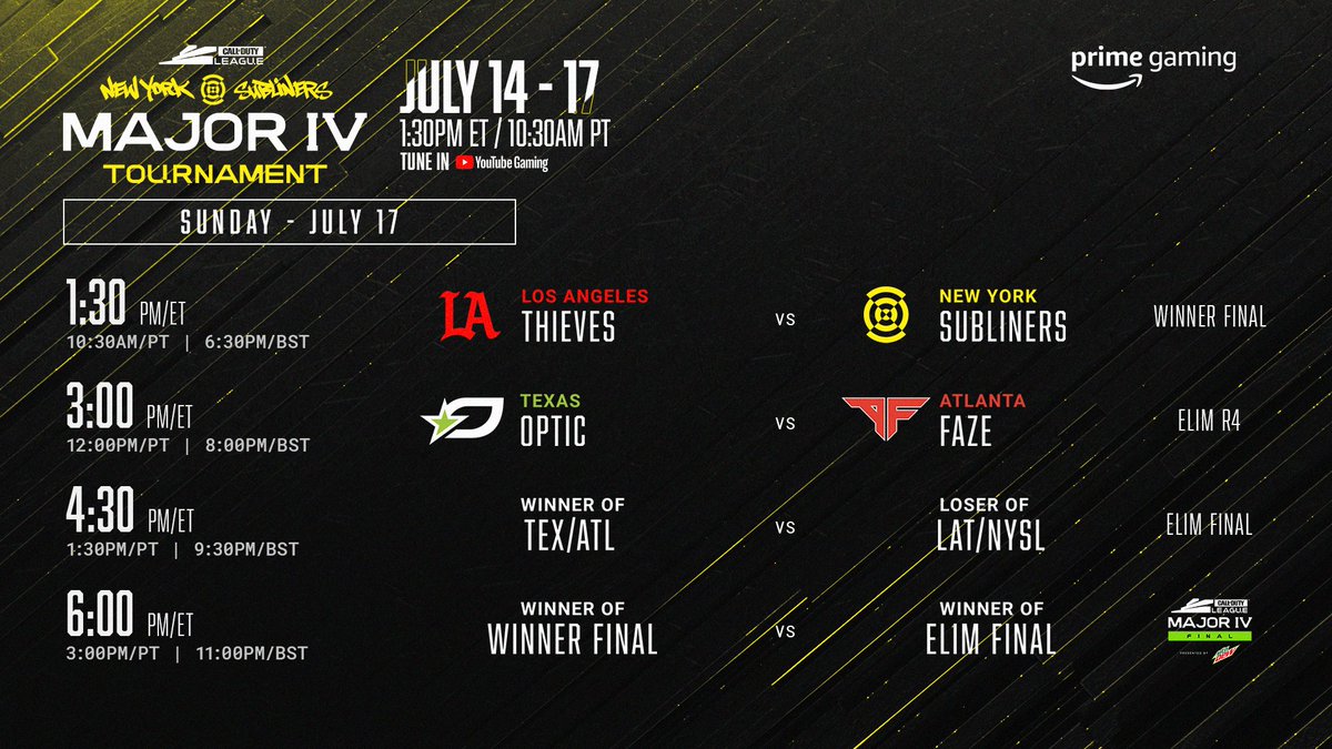 CODLeague's tweet photo. A championship and a #CDLChamps spot are on the line tomorrow 🏆

Who do you have winning Major IV and who is making Champs? #CDL2022 https://t.co/Rj3FZ6vhA9