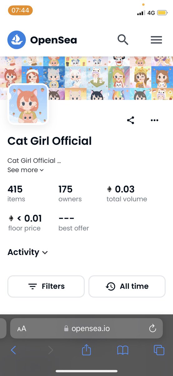 Scam Alert🚨
ช่วยด้วยฮะทุกคนตาลโดนก๊อปงานฮะ ช่วยรีพอร์ตหน่อยฮะ 

Cat girl official has a scam Account on <a href="/opensea/">OpenSea</a> 
Cat be like girl available only @ParasHQ !!!!!!
Please Report and Do not mint anything in there.

Please report here : opensea.io/collection/cat…