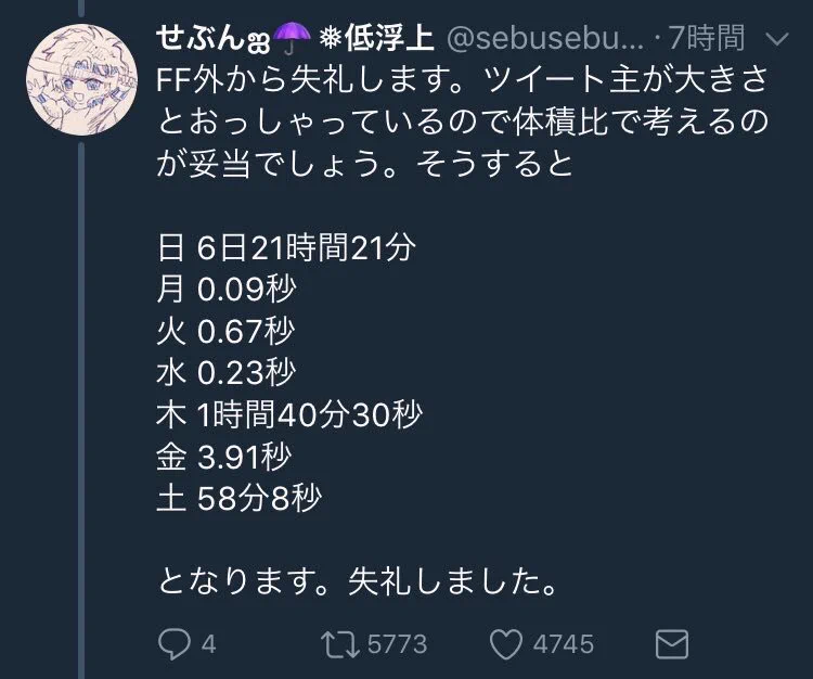 日月火水木金土の長さを天才たちが比率で考えててやばい…