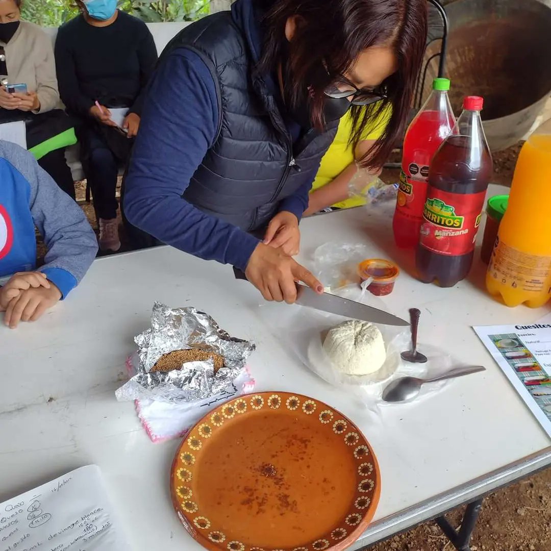 EV_EdoMex's tweet photo. #Huixquilucan felicitamos a nuestras compañeras de #EmpoderadasYValientes por el primer curso de elaboración de queso. Una actividad que podrá generarles ingresos extra a nuestras mujeres Huixquiluquenses. #EVEdoMéx 💙🤝💜 https://t.co/AdHucFlrSB