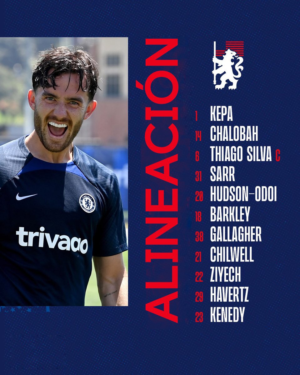 ChelseaFC_Sp's tweet photo. ¡La alineación del Chelsea! 🔵

#FCSeries | #VamosBlues https://t.co/xvrtJEl3vN