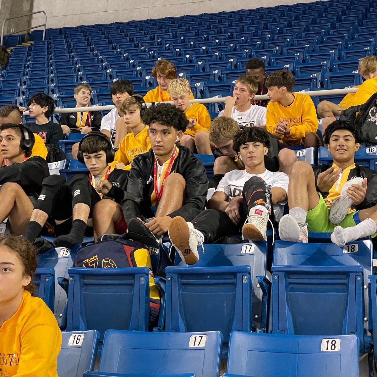 CVJagsWrestling's tweet photo. Day 1 in the books at @usawrestling 16U Freestyle National Championships in Fargo ND.
Vanni Martinez Chavez DNP
Sir Friday DNP
Gabriel Ramirez Consolation
Giosuè Hickman Championship QuarterFinals.
#prideofthewestside
#homegrown
#Stopsignszn https://t.co/LiifGmk8Rt