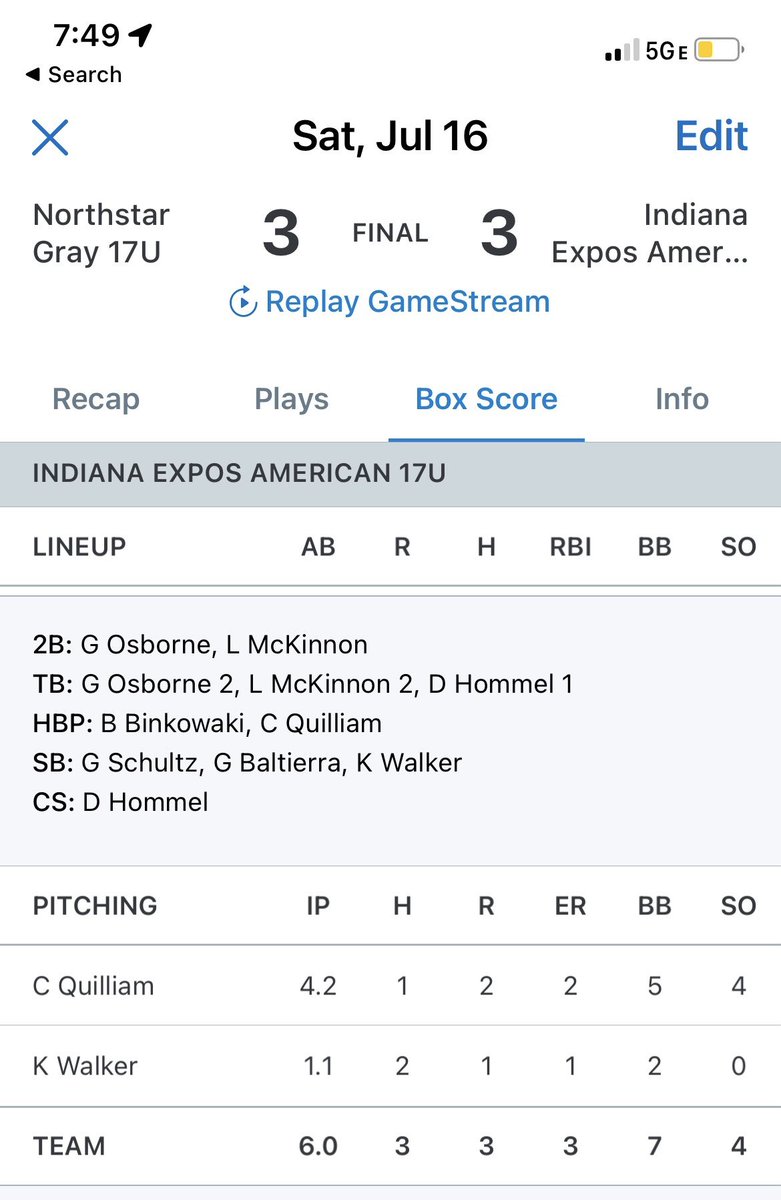Charles Quilliam (@cquilliam22) on Twitter photo Solid outing on the mound today only giving up 1 hit with 4 SO in 4.2 innings pitched. @IndianaExpos <a href="/SampsHackShack/">Samp’s Hack Shack</a> @OlivetBaseball1 Solid outing on the mound today only giving up 1 hit with 4 SO in 4.2 innings pitched. @IndianaExpos <a href="/SampsHackShack/">Samp’s Hack Shack</a> @OlivetBaseball1