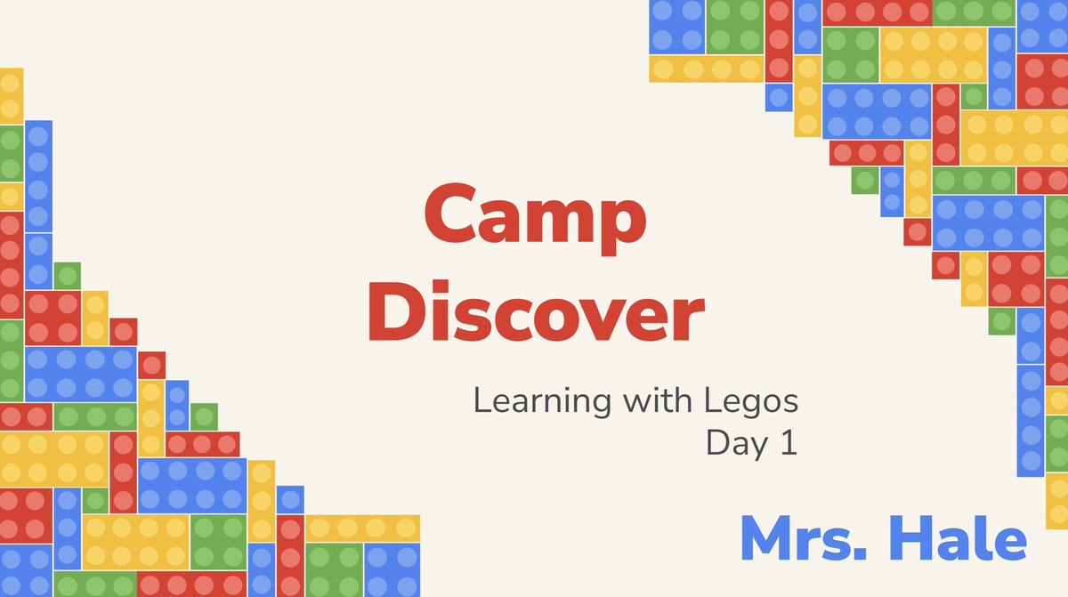 reneedhale's tweet photo. Wrapping up final details for @GiftedStudies Camp Discover 🎉 

Super stoked about this @slidesgo Lego themed template 😻

#learningwithlegos https://t.co/MNoqF2nkVO