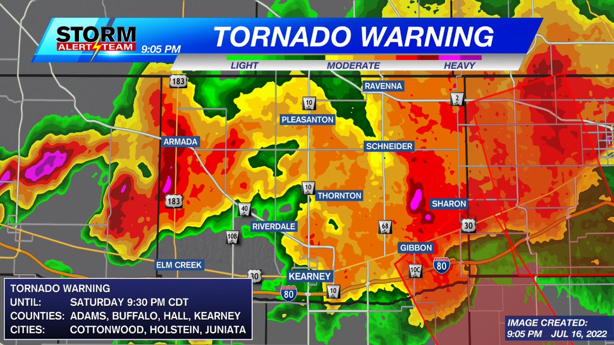 Channel8ABC's tweet photo. WEATHER ALERT: A Tornado Warning been issued in Buffalo County. Take shelter from this storm IMMEDIATELY if you are in the warned area. View our interactive radar at https://t.co/31GTWPQQET. #Buffalo | #StormAlert8 | #NEwx https://t.co/CwGxT1Jw1F