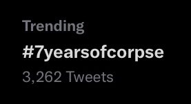 fadedbutgorey's tweet photo. EVERYONE SHUT UP IM SOBBING #7YearsOfCorpse https://t.co/jPUUUV6m5J