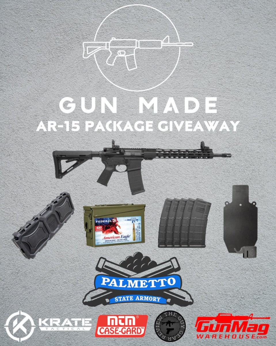 gunmadeHQ's tweet photo. Roughly a week and a half left to enter. Winner takes all…over a $1,500 value!
Direct link to enter is in our bio.
#GunMade #palmettostatearmory #gunmagwarehouse #kratetactical #mtmcase #theguygearreview #giveaway #giveawaysthe https://t.co/9e4S2xkfnr