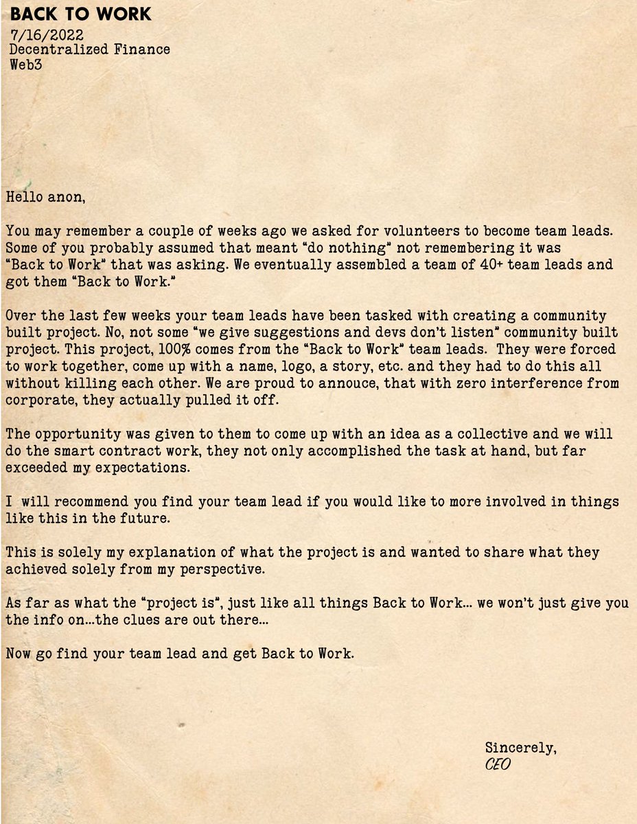 Back To Work tweet media