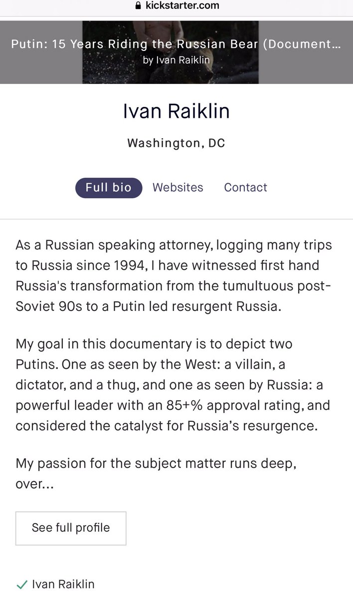 clearing_fog's tweet photo. @andvamom2 βAs a Russian speaking attorney, logging many trips to Russia since 1994,β Raiklin also tried to make a movie about Putin - whom he calls a βpowerful leader,β and the βcatalyst for Russiaβs resurgence.β https://t.co/hhiZQ6KWbQ