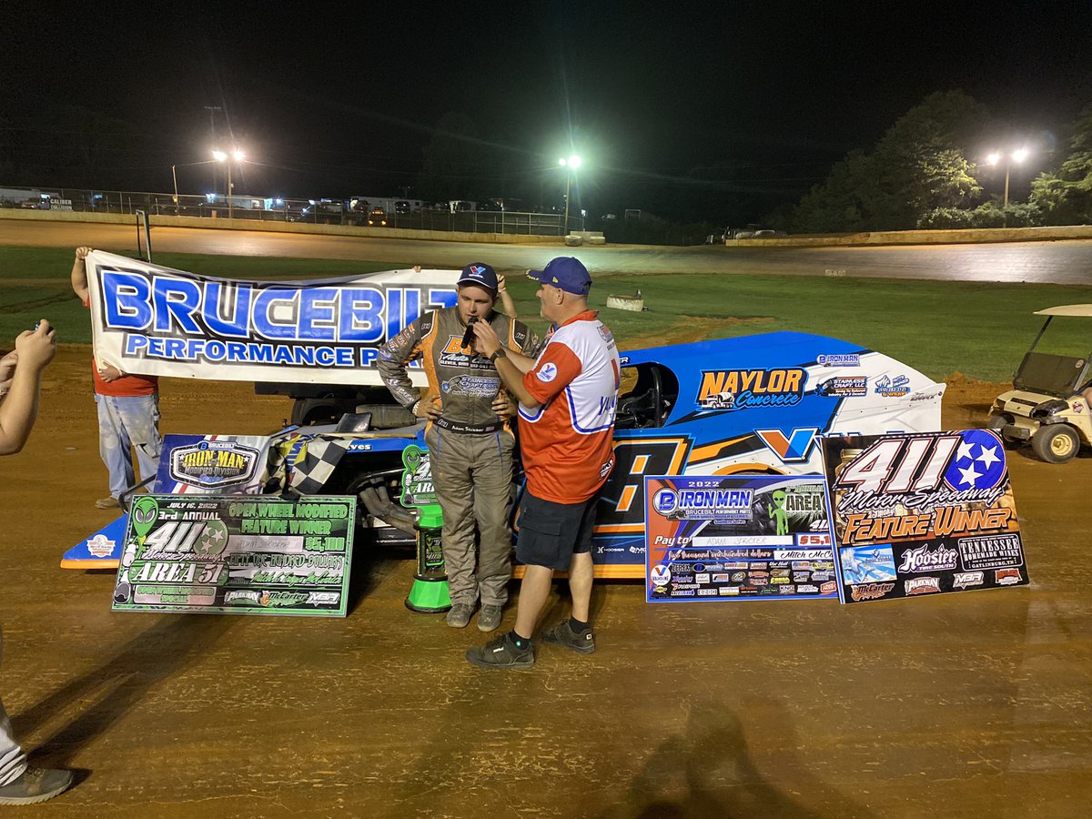 cwells52's tweet photo. Tonight’s @CTPROMOTE @Brucebilt1 Performance Iron Man Modified Series Area 51 here at @Speedway411 goes to @stricker_adam https://t.co/nkEgquGzi7